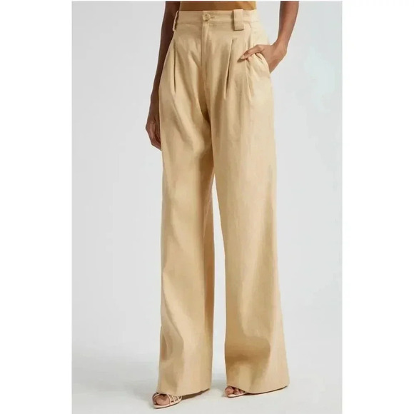 A.L.C. Women's Size 6 High Waist Wide Leg Pants Tommy || Trousers Linen Blend - Picture 3 of 6